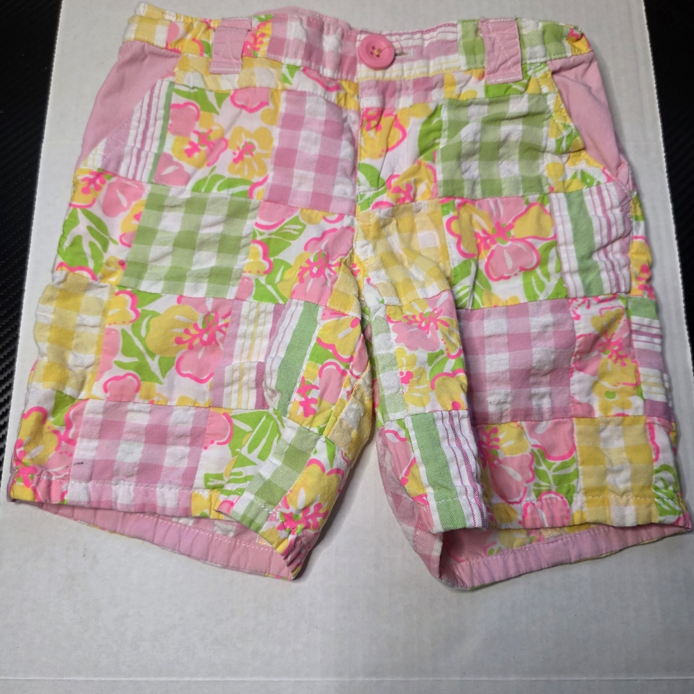 Lilly Pulitzer Pink and Green Patchwork Shorts